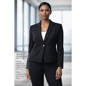 Quiet Luxury Corporate Core |Michael Kors Cropped Blazer Black | Power Staple XL